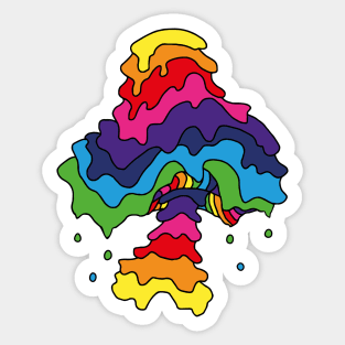 The Perfect Magic Mushroom: Trippy Drippy Rainbow Drops Sticker